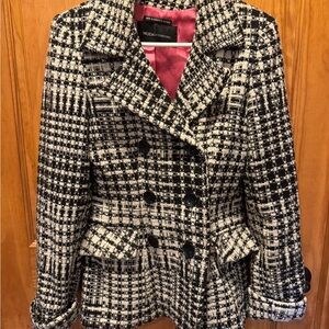 Moda International Black and Cream Tweed Blazer